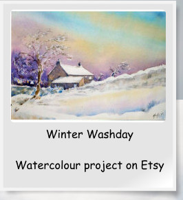Winter Washday  Watercolour project on Etsy