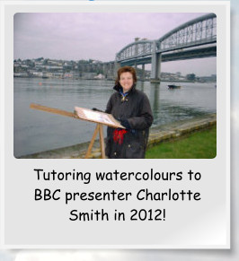 Tutoring watercolours to BBC presenter Charlotte Smith in 2012!